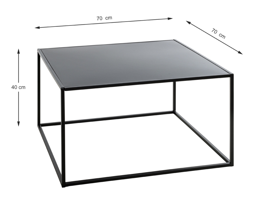 Haku Möbel Couchtisch MELBOURNE 3 aus Metall schwarz lackiert