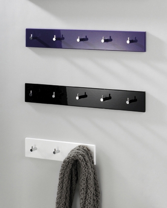 Haku Möbel Garderobenleiste  ca. B34 H8 T5 cm in MDF Dekor hochglanz weiss