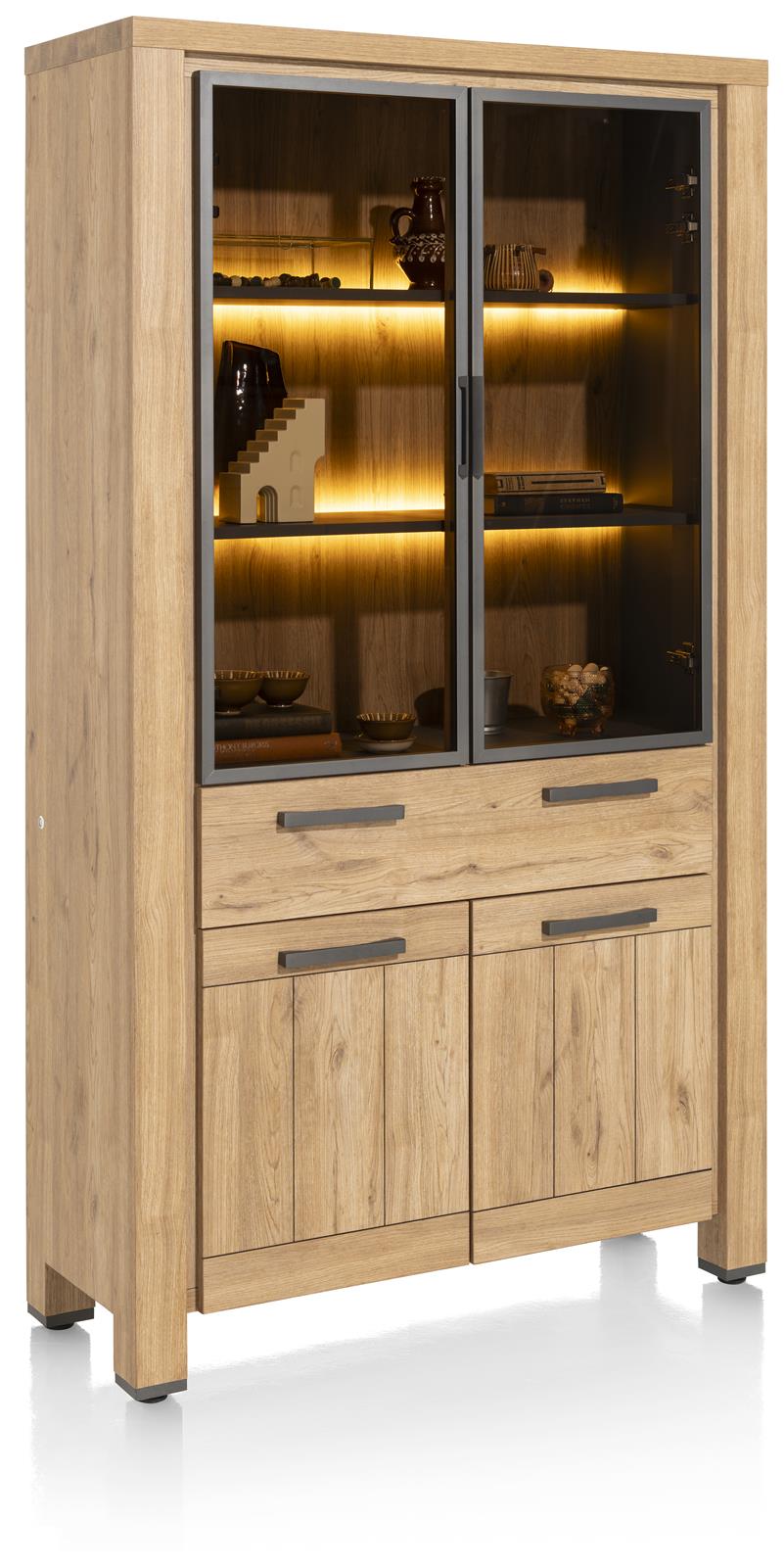 Henders & Hazel Vitrine DELMONTE ca. B110 H195 T42 cm in Eiche natur furniert