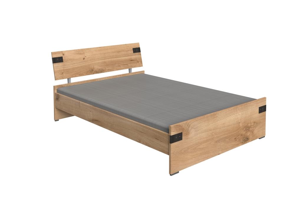 Wimex Bett Liverpool 291, ca. 140 x 200 cm in Plankeneiche Nachbildung/ graphit