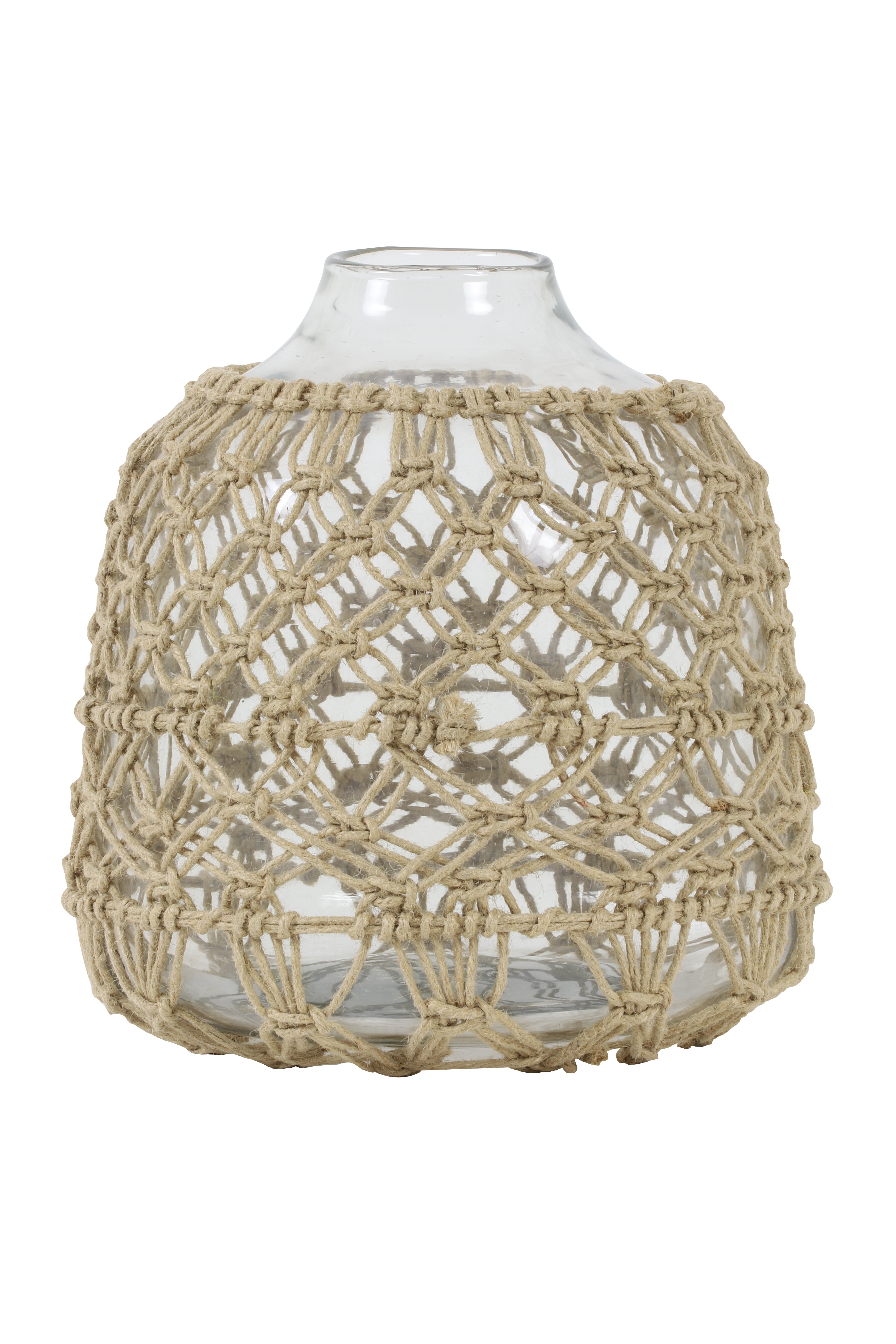 Light & Living Vase NARONA in Glas Klar, Jute