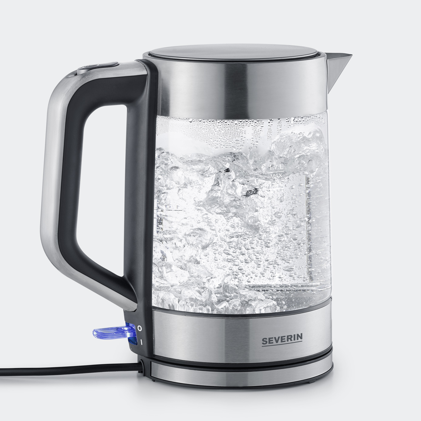 Severin Wasserkocher WK 3420 1,7 Liter in Klar/Silber/Schwarz