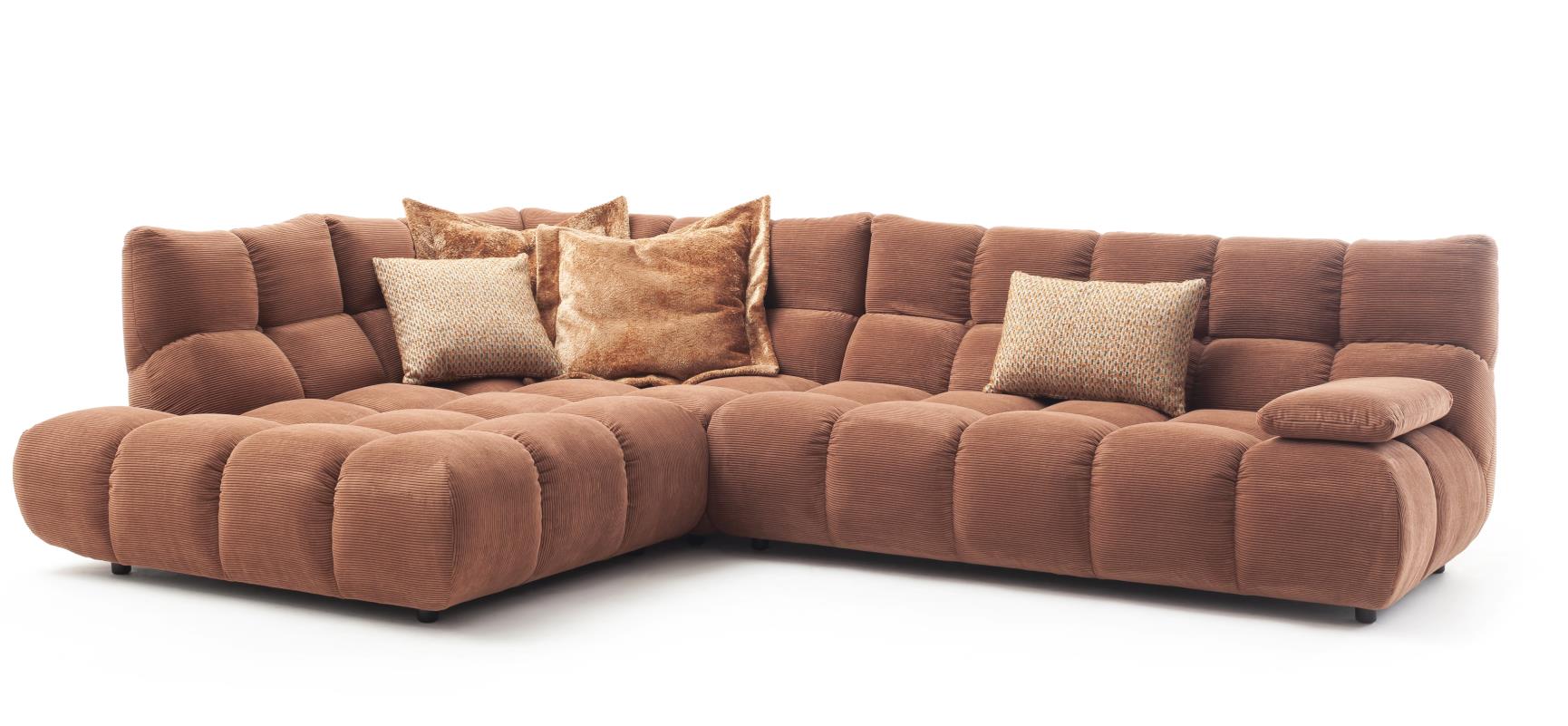Candy Polsterecke GRACELAND ca. 211x324cm in Stoff Feincord rusty
