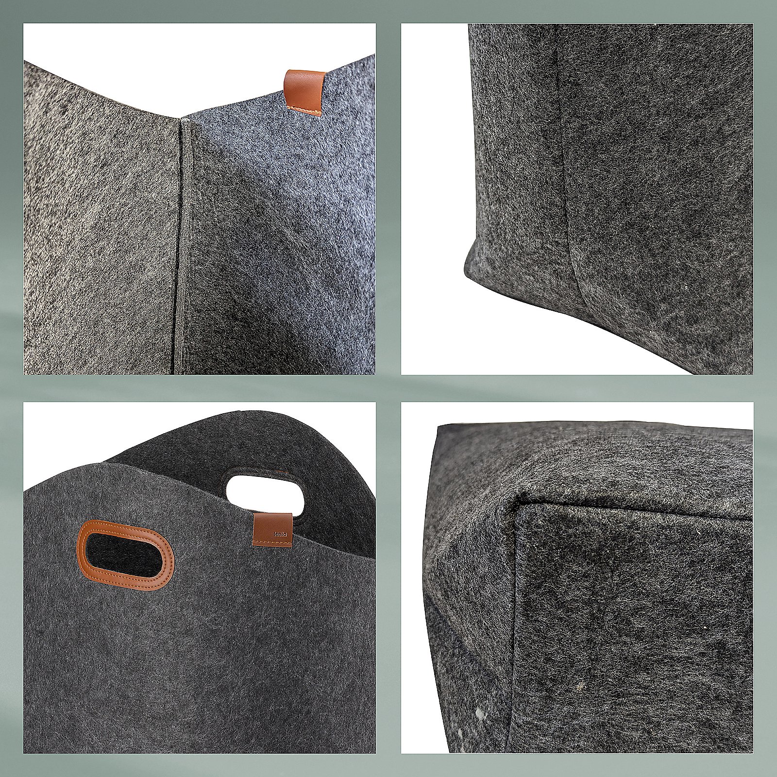 Kela Wäschesack FAY in Farbe Dunkelgrau, Kissen, Dekoration für Zuhause, Mobiliar, Couch, Baseball-Kappe