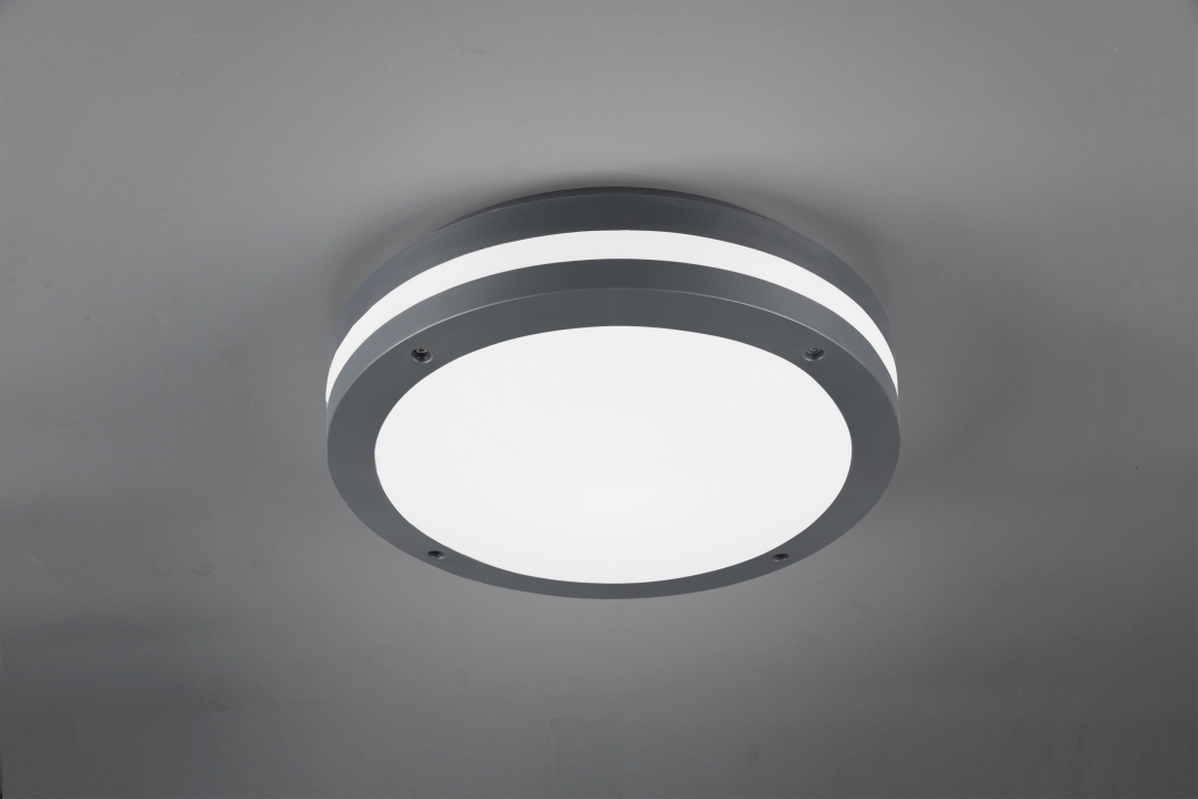 Trio LED-Deckenleuchte PIAVE in anthrazit, Kunststoff weiß