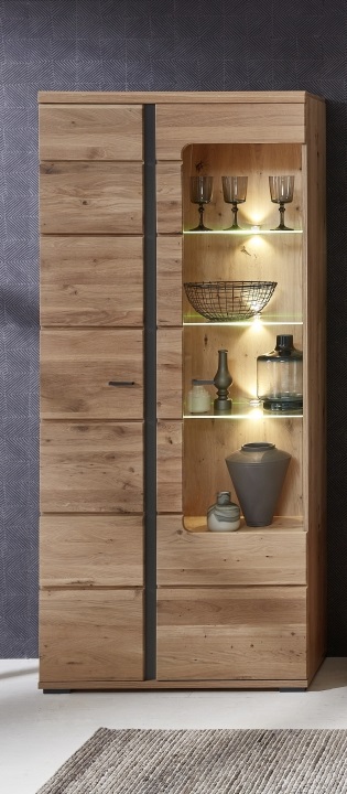 Innostyle  Vitrine Sonos II in Altesche massiv gebürstet/Old Artisan Oak Nachbildung