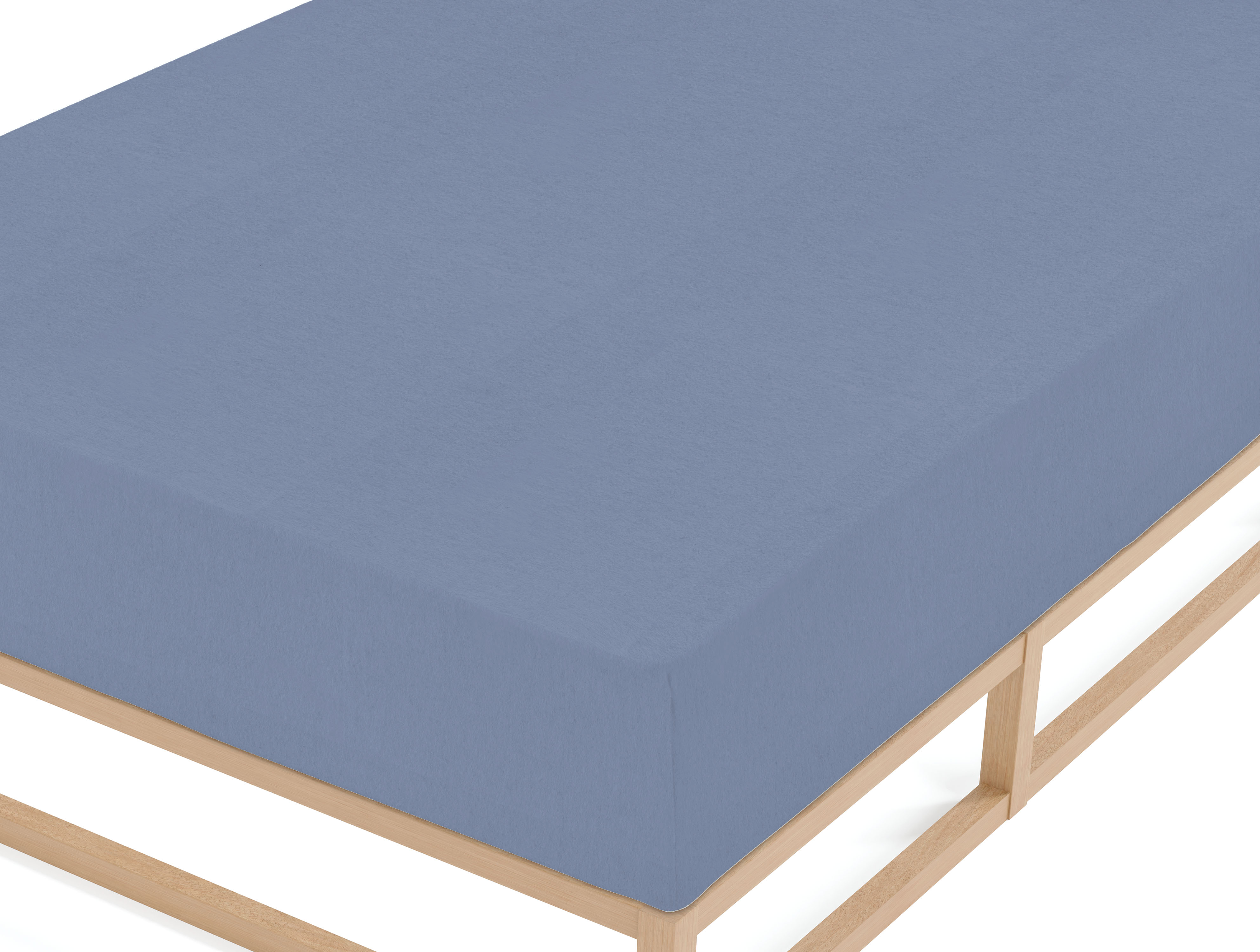 Biberna BIBER-Spannbetttuch ca. 140x200cm in Farbe Blau, Sperrholz, Holz, Mobiliar, Schaum