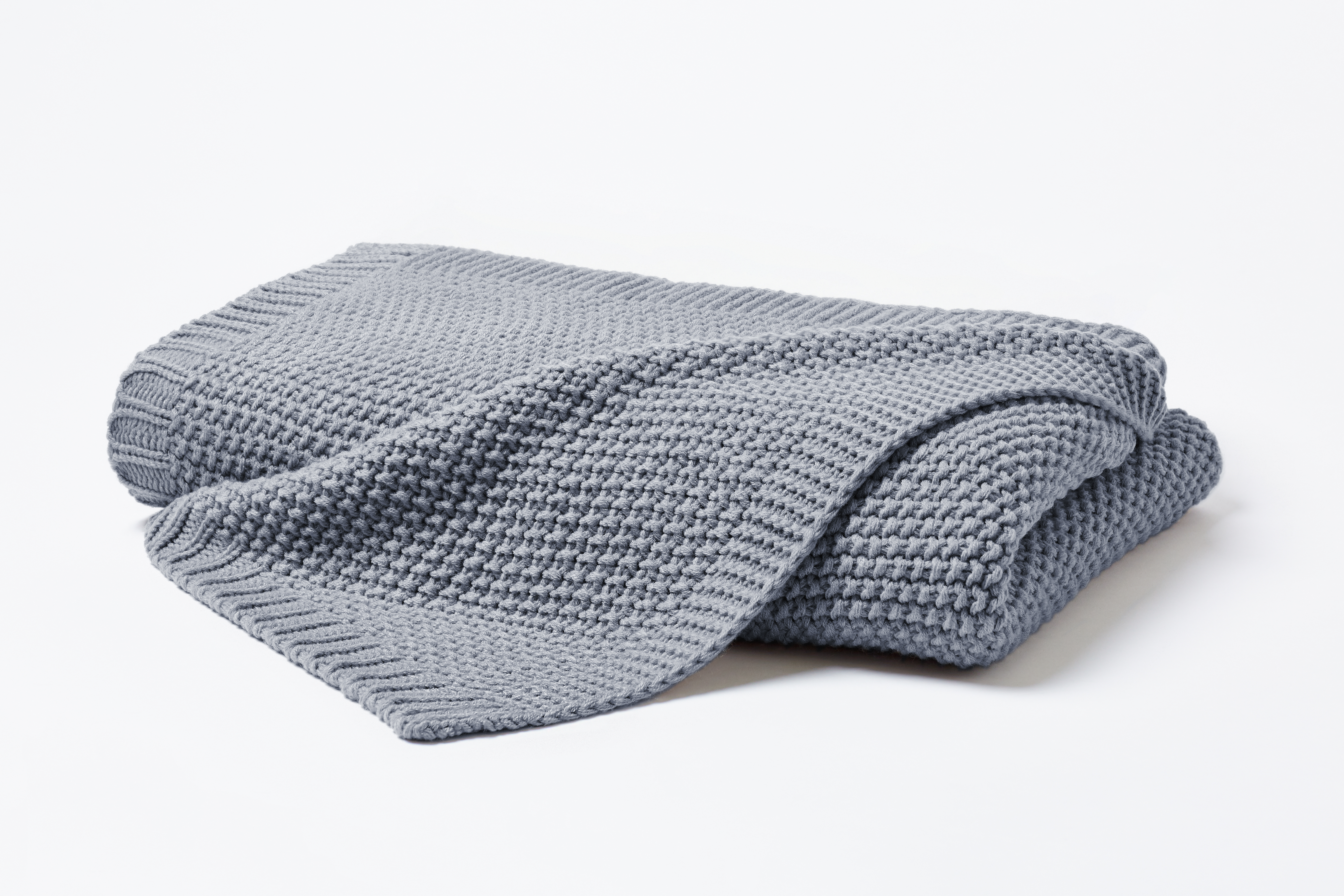 Hahn Haustextilien Strickdecke 130x170cm in Farbe mittelgrau,