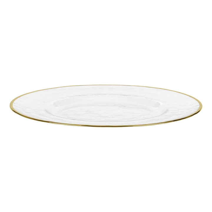 Eglo Living Platzteller MAYAGA in Fb. transparent, gold, Teller, Untertasse, Töpferei, Porzellan, Oval