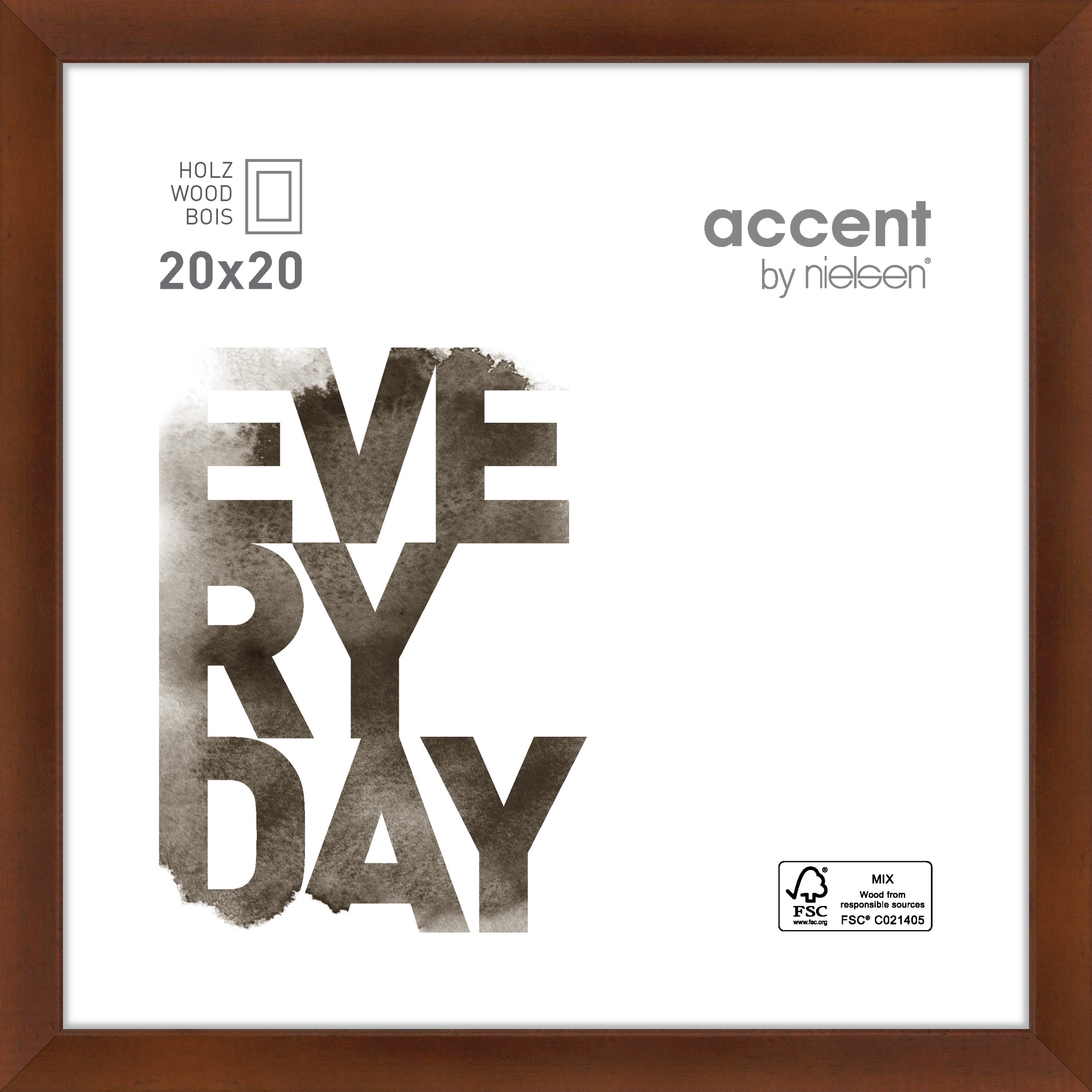 Accent by Nielsen Holz Bilderrahmen Zoom ca. 20x20cm in Farbe Walnut