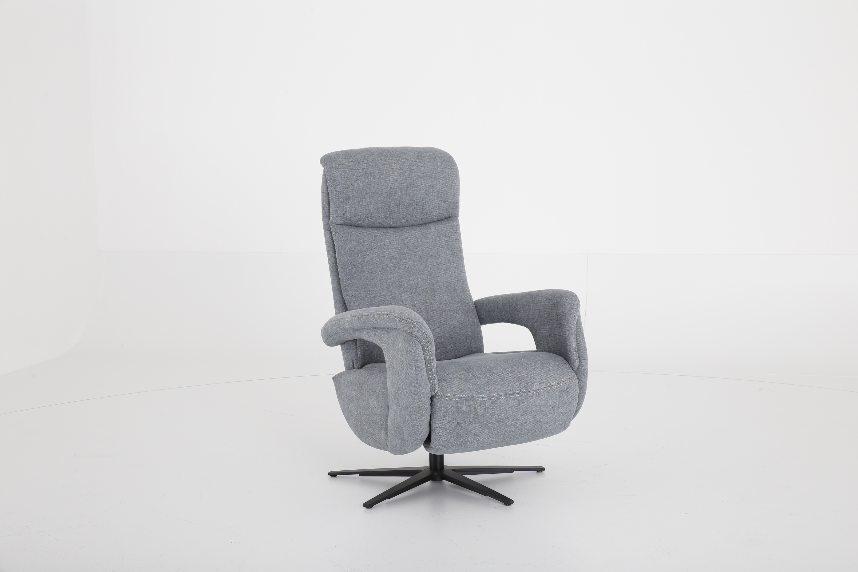 OrthoSedis Relaxsessel in Stoff Milan steel mit Sternfuß