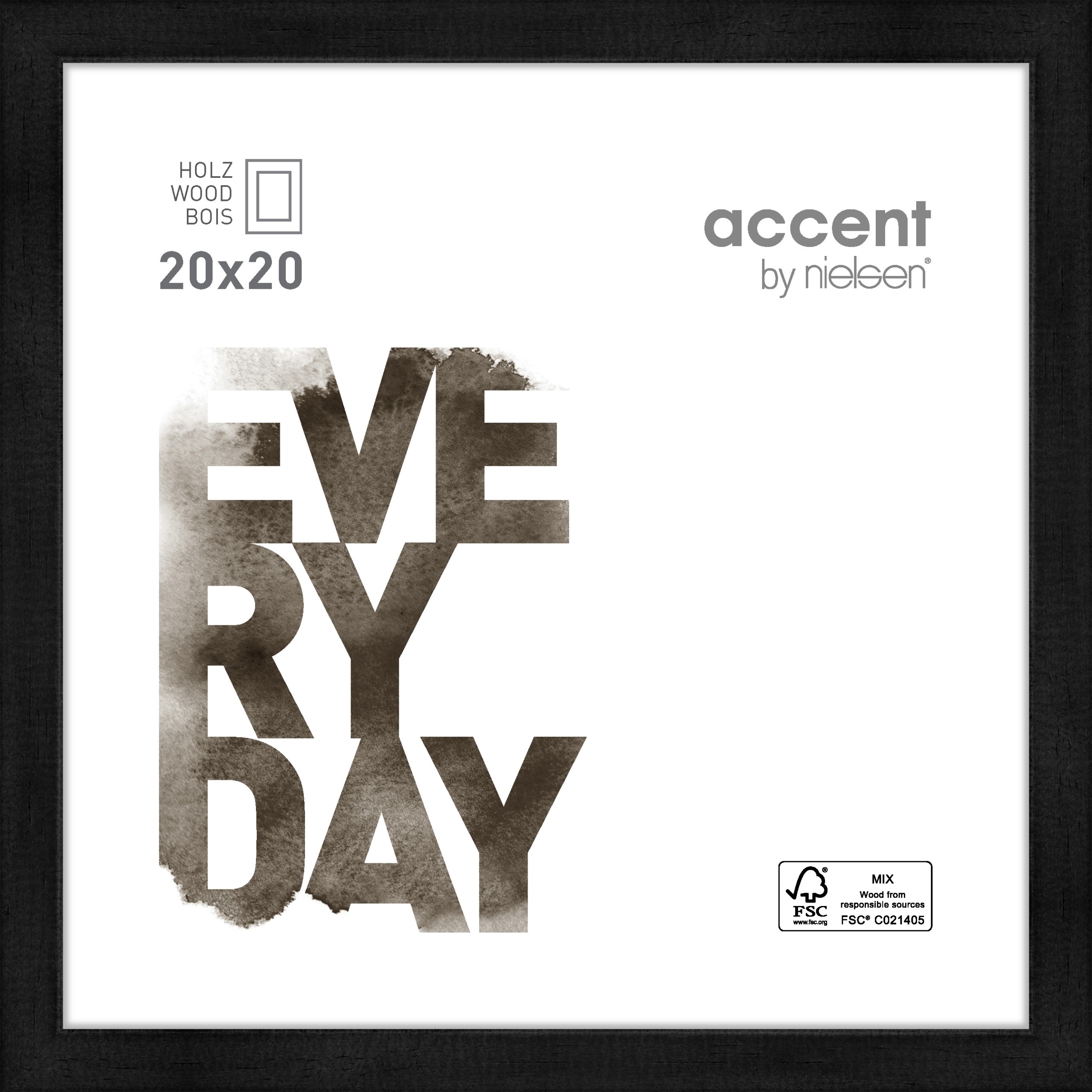 Accent by Nielsen Holz Bilderrahmen Zoom ca. 20x20cm in Farbe Black