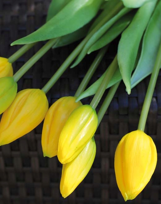 // Tulpenbund // Real Touch, gelb // 7-fach // Höhe ca. 44 cm