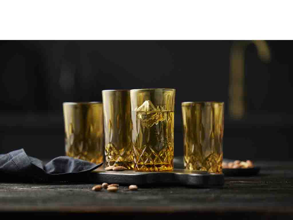 Lyngby Glas Highball 0,38 Liter in Farbe amber