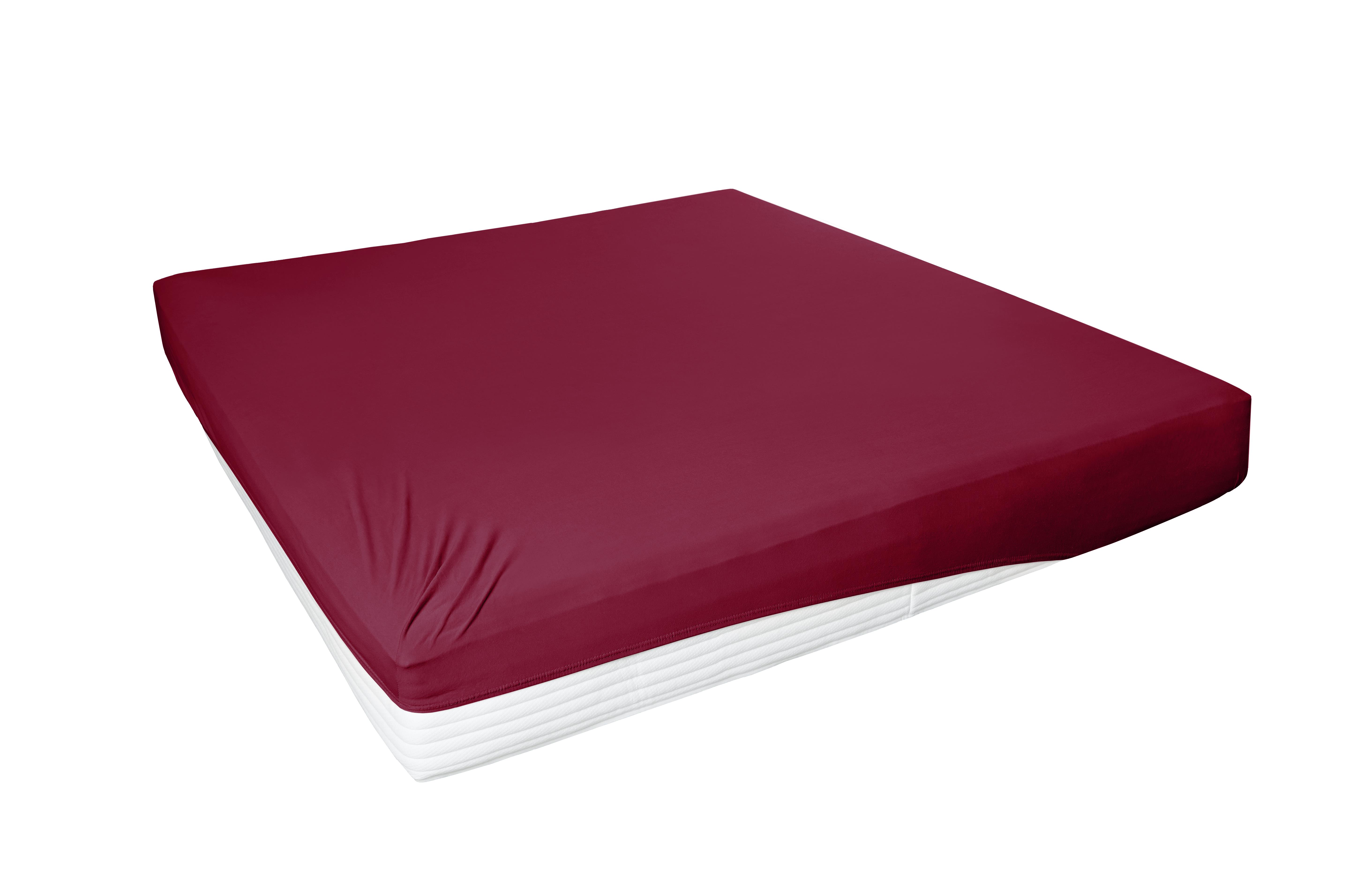 Hahn Haustextilien Spannbetttuch 150x200cm in Farbe bordeaux,
