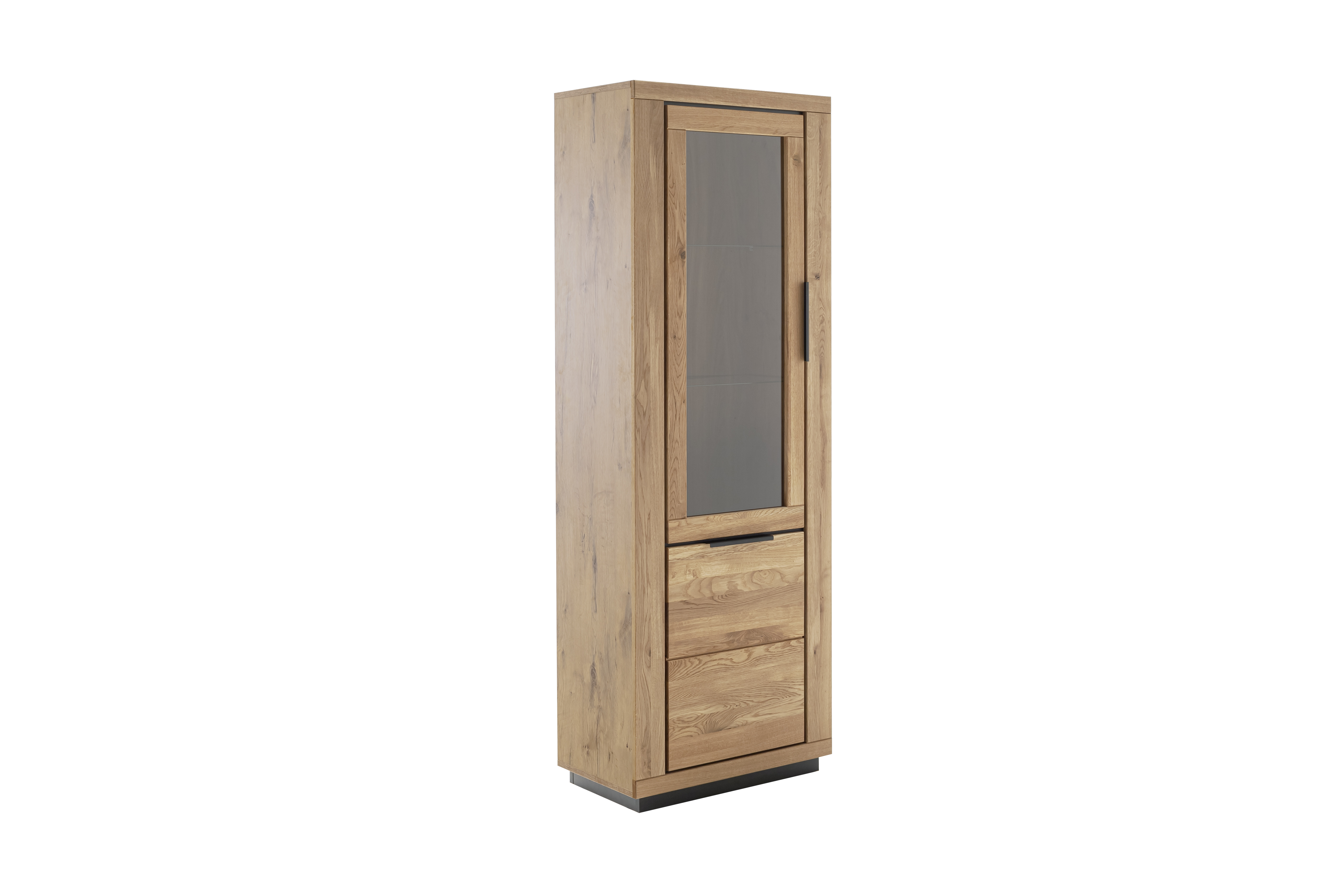 MCA Direkt Vitrine GRENO ca. B72 H200 T40 cm in Front Wildeiche massiv geölt