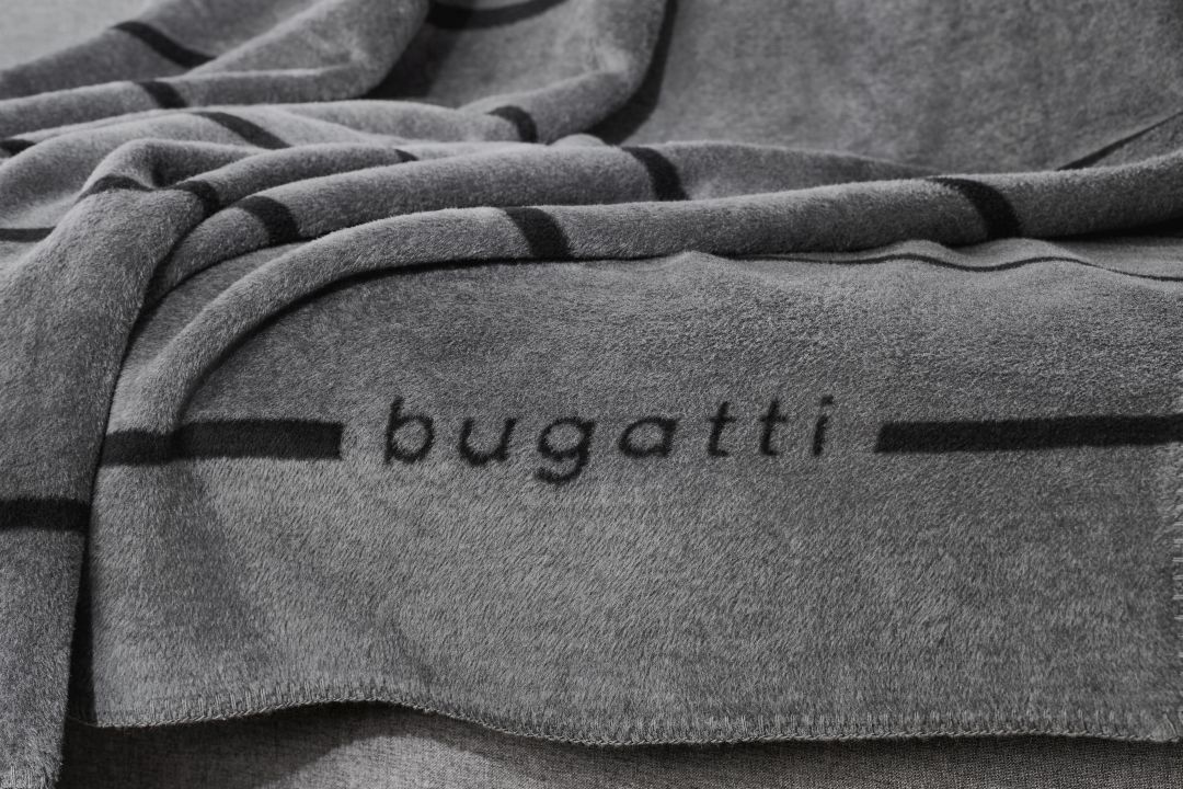 bugatti Jacquard-Decke 150x200cm in Farbe grau/schwarz