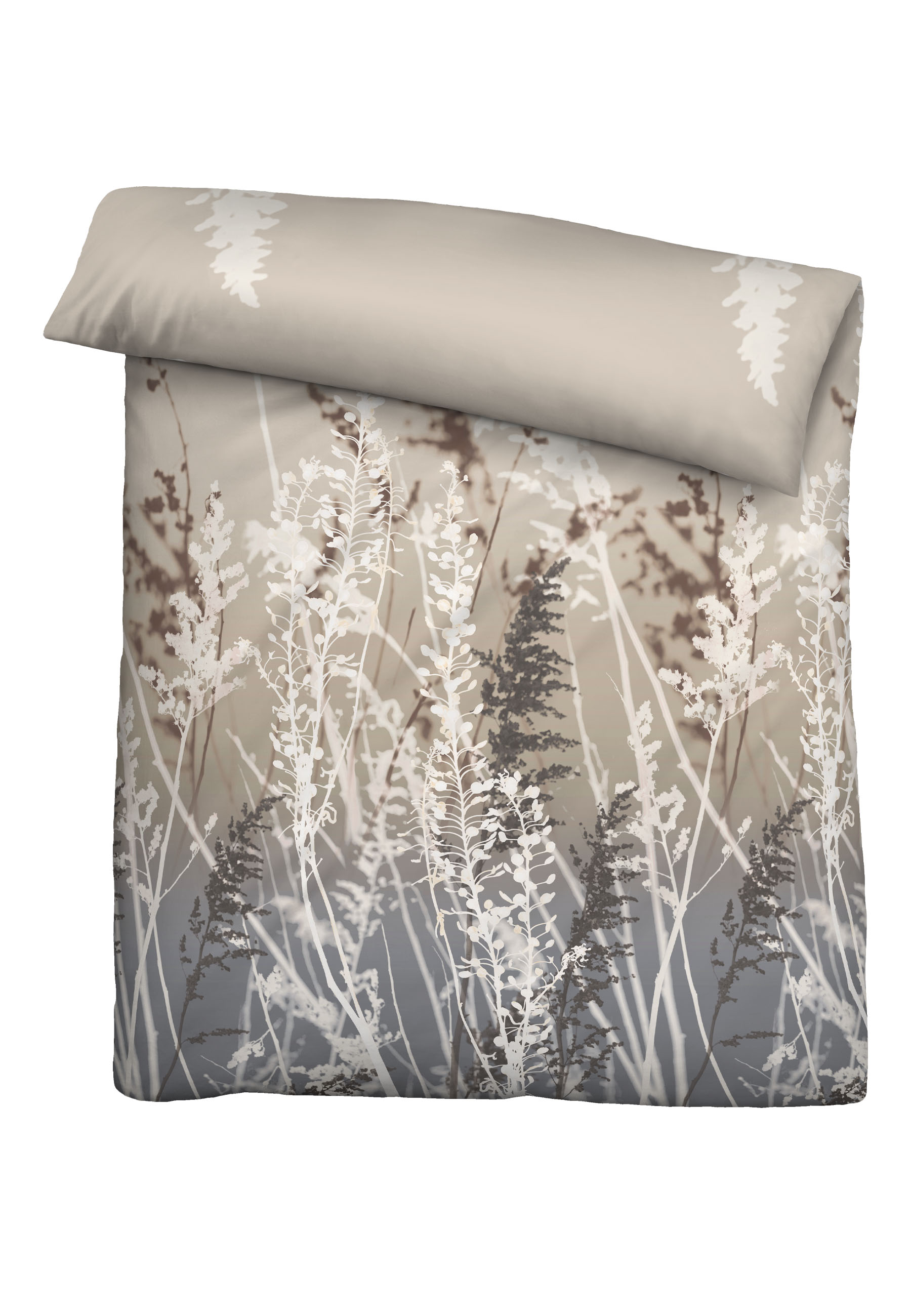 Biberna BIBER-Bettwäsche ca. 155x220cm in Farbe Taupe, Kissen, Dekoration für Zuhause, Decke, Kopfkissen, Mobiliar