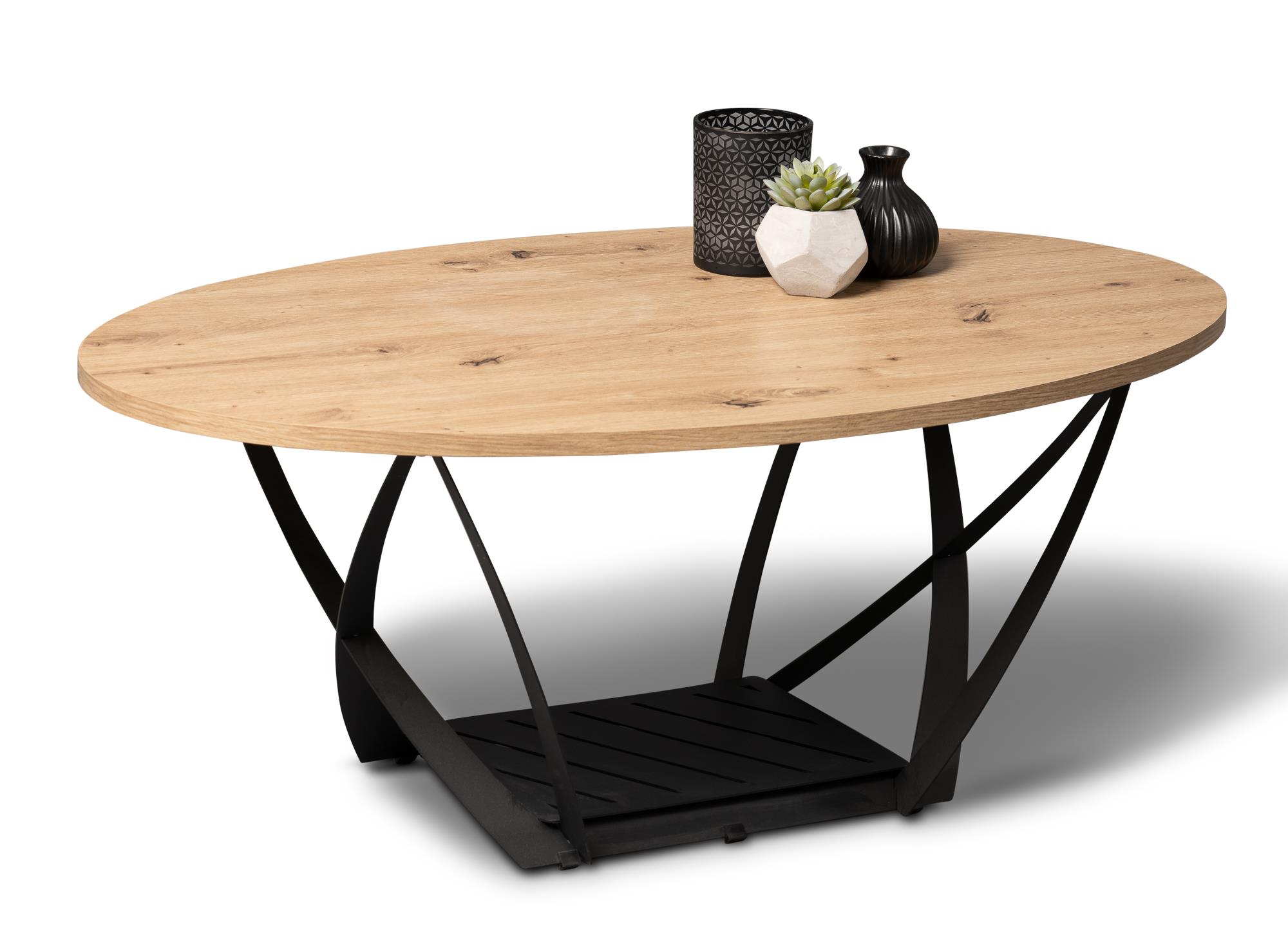 Couchtisch MONA ca. 60x100cm in Artisaneiche Dekor/schwarz