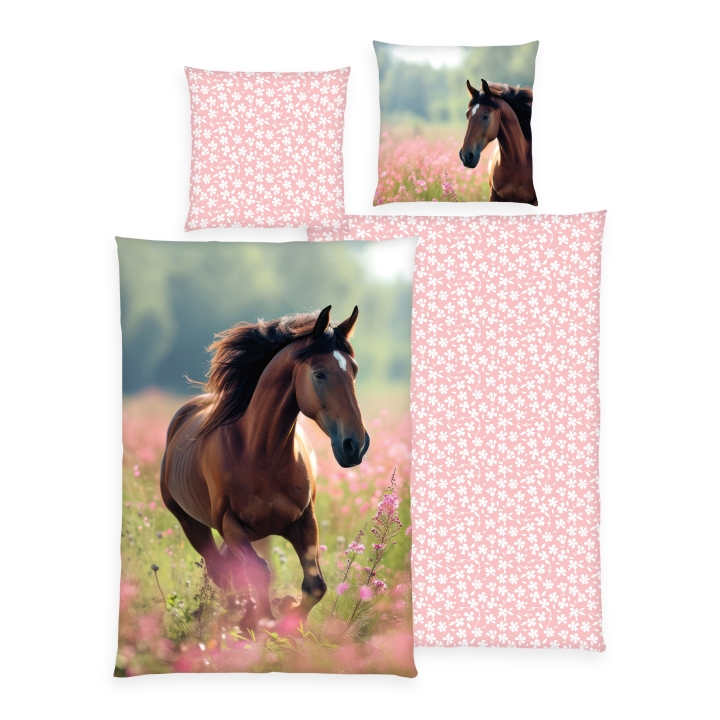 Tom Tailor Bettwäsche ca. 135x200cm in Farbe Motiv Pferd, Colt Horse, Pferd, Säugetier, Kissen, Dekoration für Zuhause