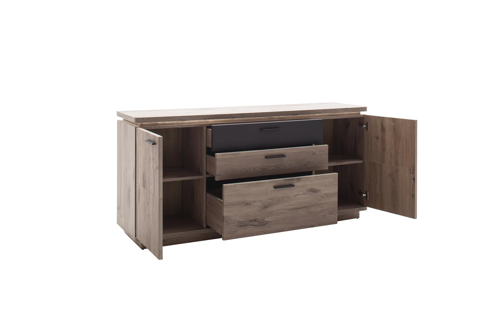 MCA Furniture Sideboard MODENA in Viking Oak Nachbildung/Absatz anthrazit