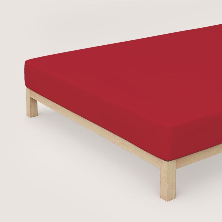 Schlafgut Casual Spannbettlaken ca. 180x200-200x200cm in Farbe Red Deep
