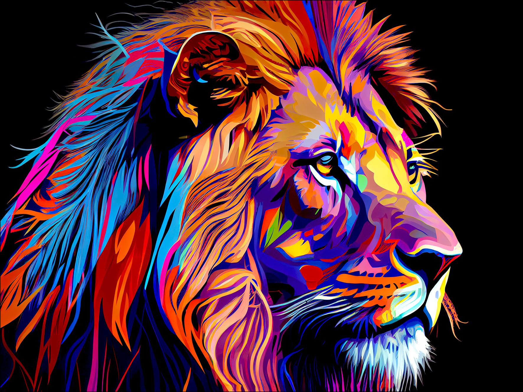 PRO ART Canvas-Art Junges Wohnen 120x90cm Colorful Lion Head V