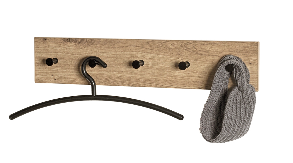 Haku Möbel Garderobenleiste  ca. B60 H12 T5 cm in MDF Dekor Eiche hell mit