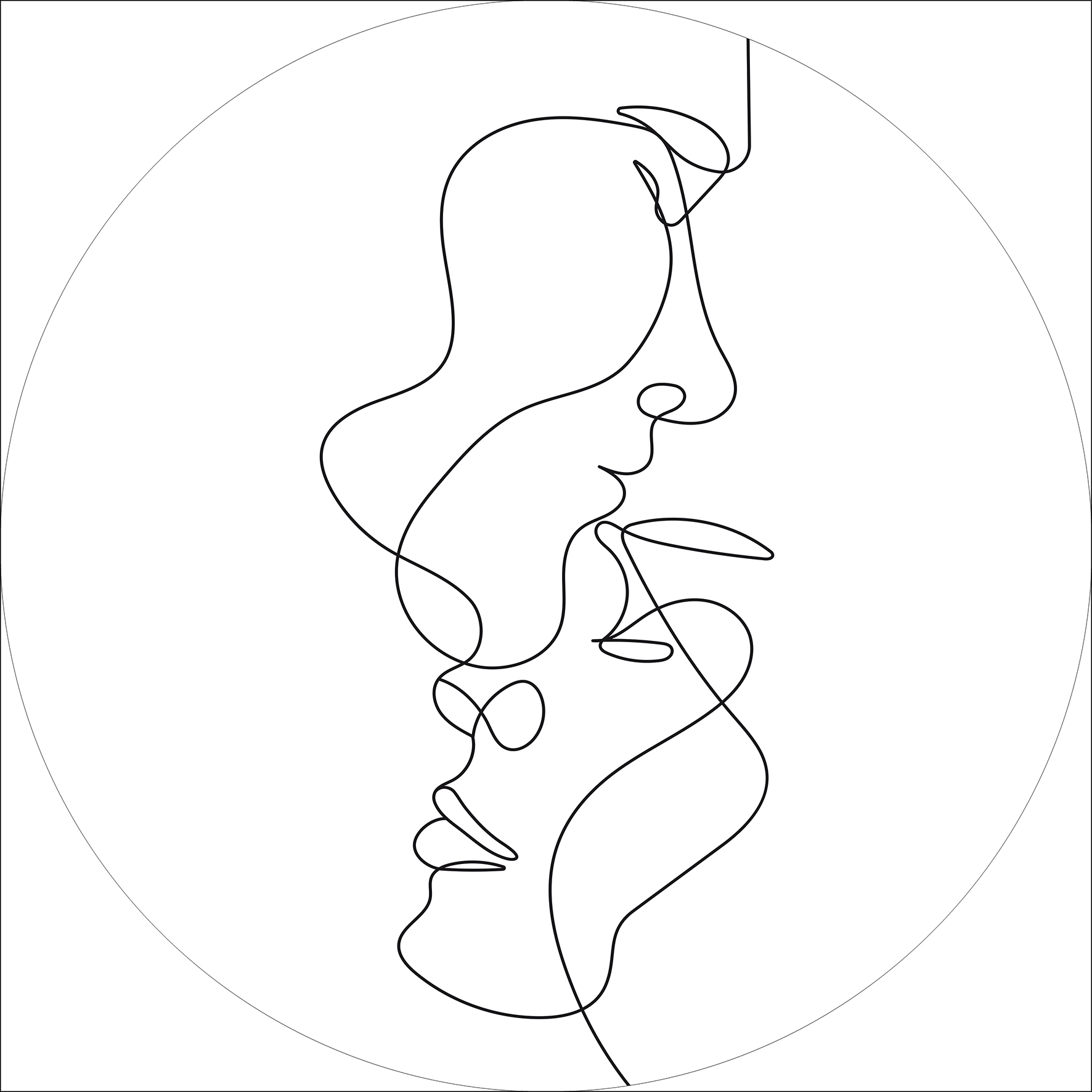 ProArt Glas-Art rund Ø 50cm Face Lines I