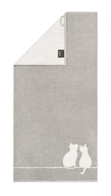 Cawö Gästetuch 30x50 cm CUTE CATS in 76 platin/weiß