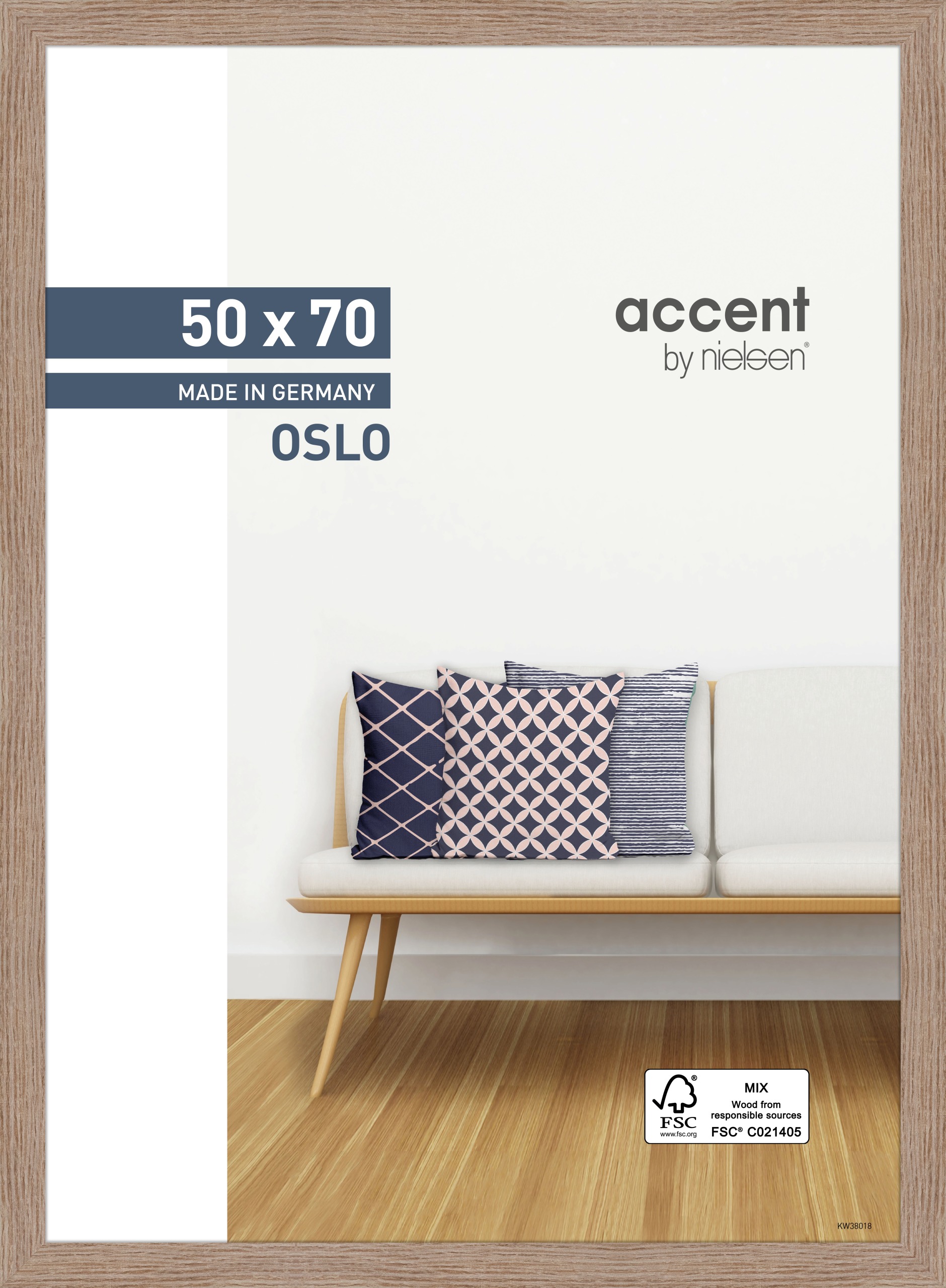 Accent by Nielsen Holz Bilderrahmen Oslo ca. 50x70cm in Farbe Oak