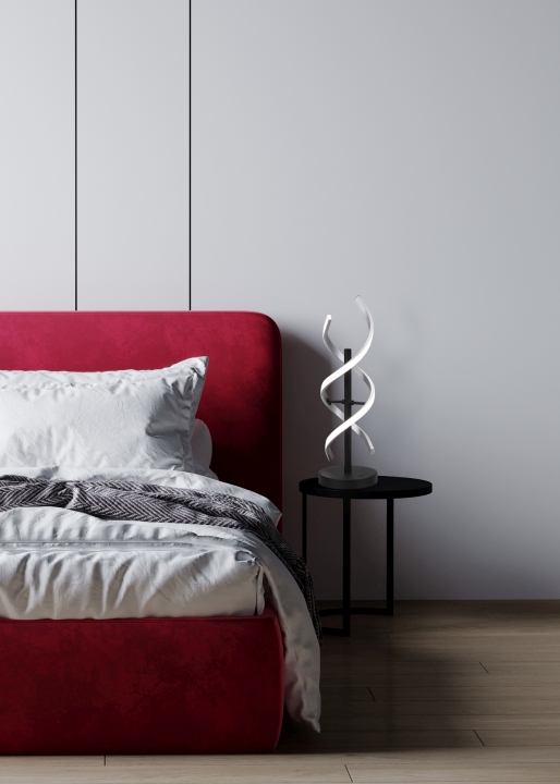 Trio LED-Tischleuchte SEQUENCE in Aluminium gebürstet, Kunststoff weiß