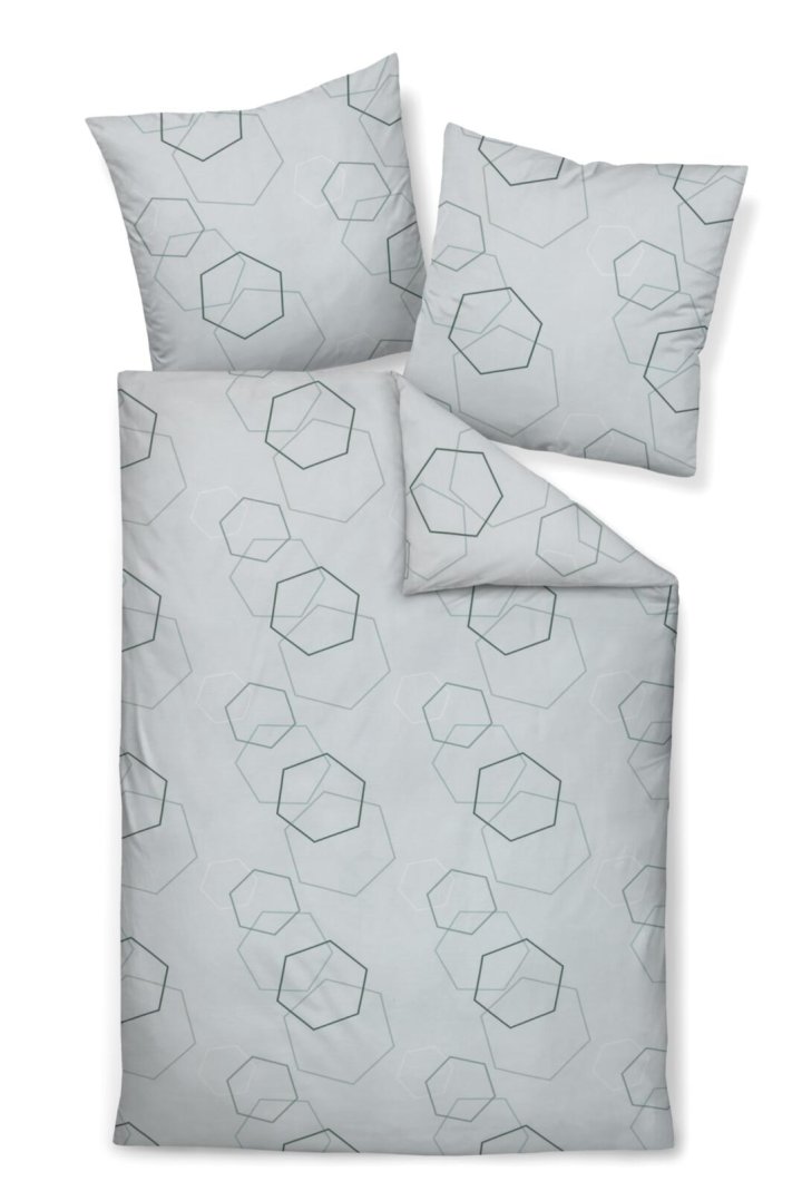 Janine Design Bettwäsche-Set 135x200cm J.D. in Farbe Grau, Kissen, Dekoration für Zuhause, Kopfkissen