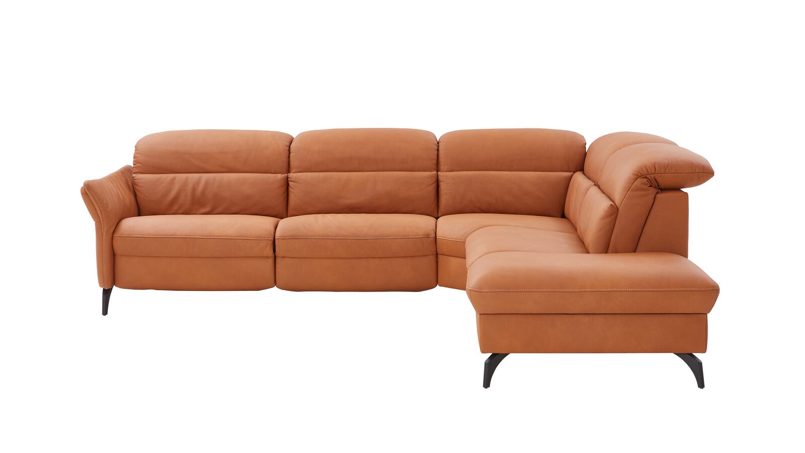 Comfortmaster Rundecke SPEKTRA ca. 304x255cm in Leder Lonlife Rustika honig, Couch, Mobiliar, Stuhl