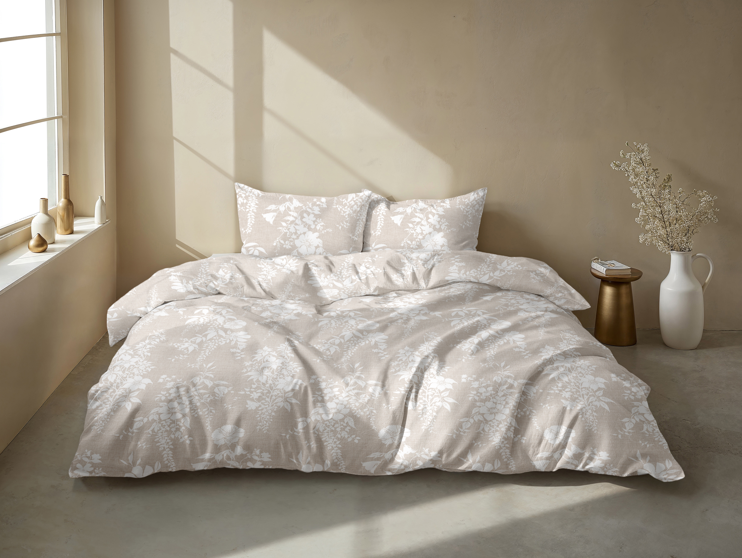 Heckettlane Bettwäsche ca. 135x200cm in Farbe Sandy-Beige, Kissen, Dekoration für Zuhause, Mobiliar, Bett, Decke