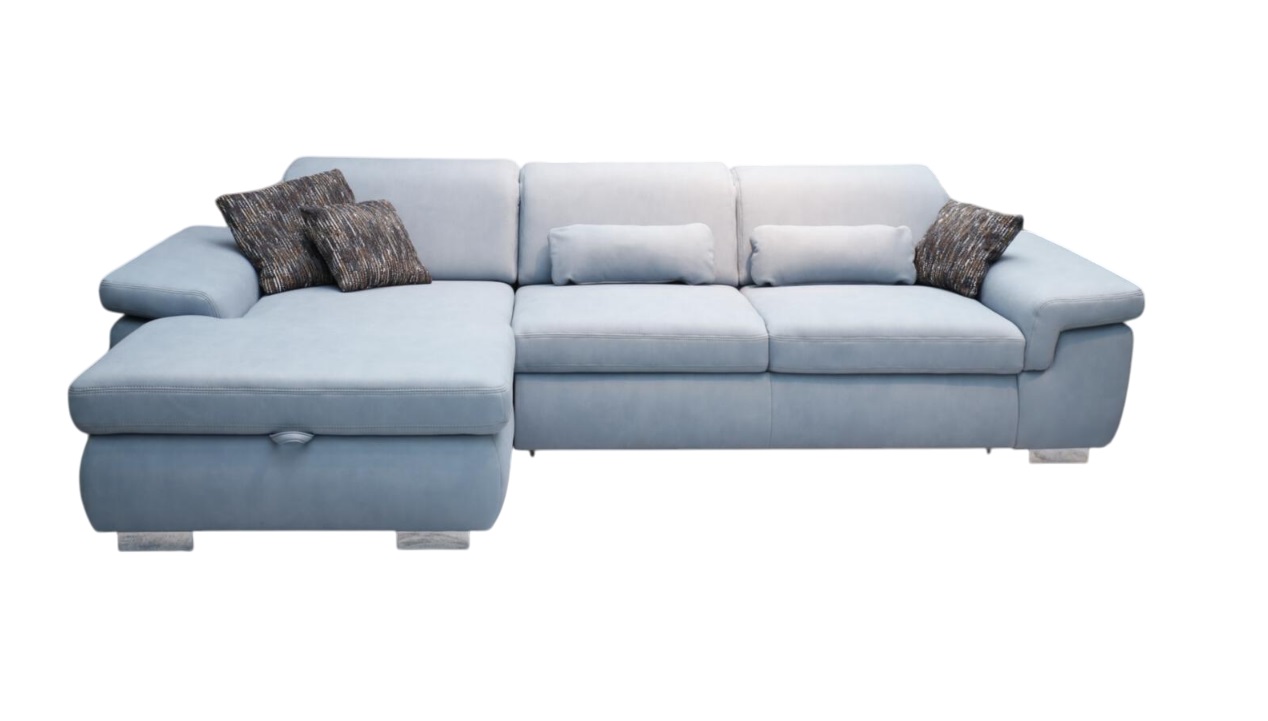 Polstereckgruppe VS-XP-MP1069 ca. 325x195cm in Stoff Mammut steel, Couch, Mobiliar, Kissen, Dekoration für Zuhause