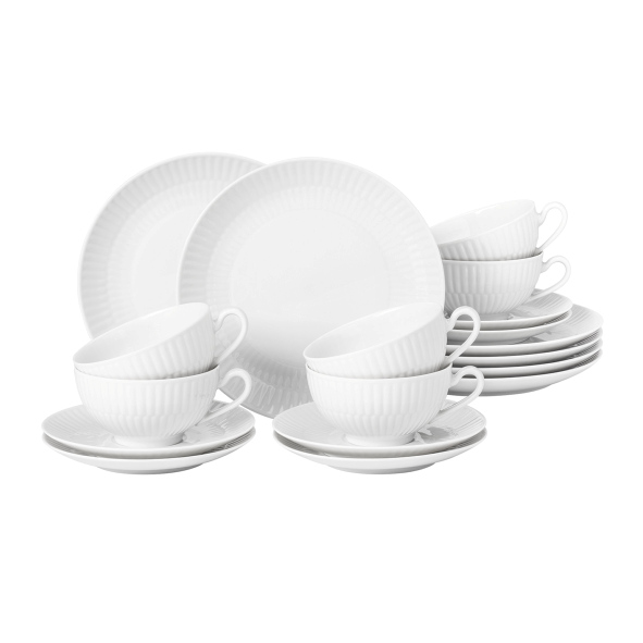 Seltmann Weiden Teeservice AMINA 18-teilig aus Porzellan weiß