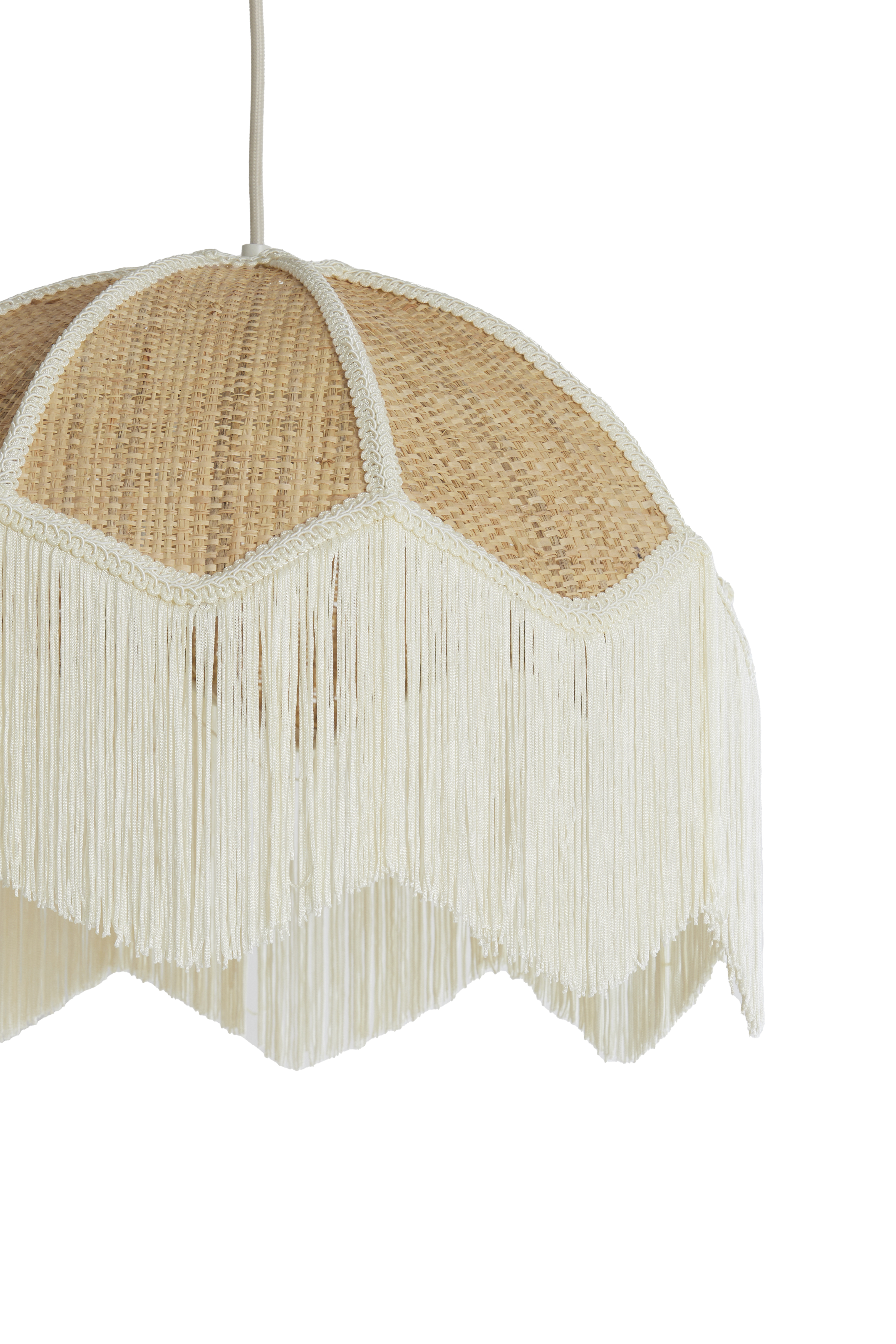 Hängeleuchte  Durchm. 40x33cm in Raffia natural+cream