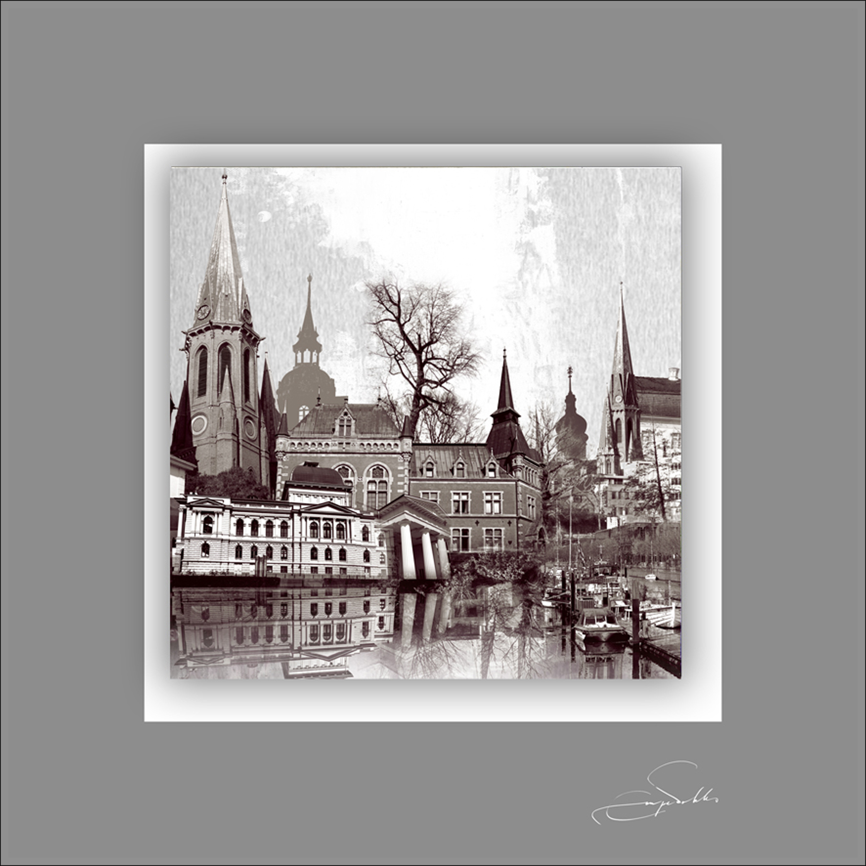 ProArt Double-Alu -Dibond bedruckt mit Aufsatz aus Dibond 50x50cm Oldenburg