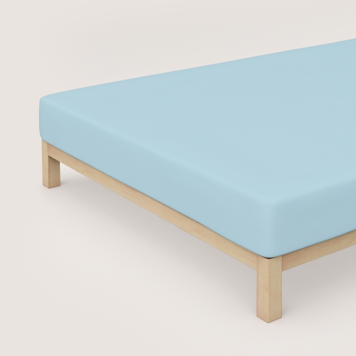 Schlafgut Casual Spannbettlaken ca. 120x200-130x200cm in Farbe Blue Light