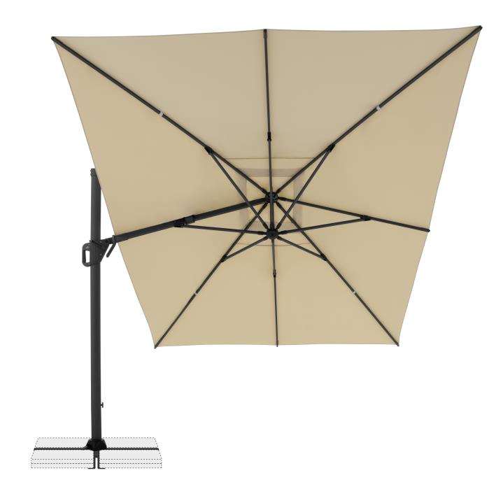 Doppler Balkonschirm LIFE PENDEL in D.822 sand, Baldachin, Wohnen, Terrasse, Sonnenschirm, Sonnenschirm für die Terrasse