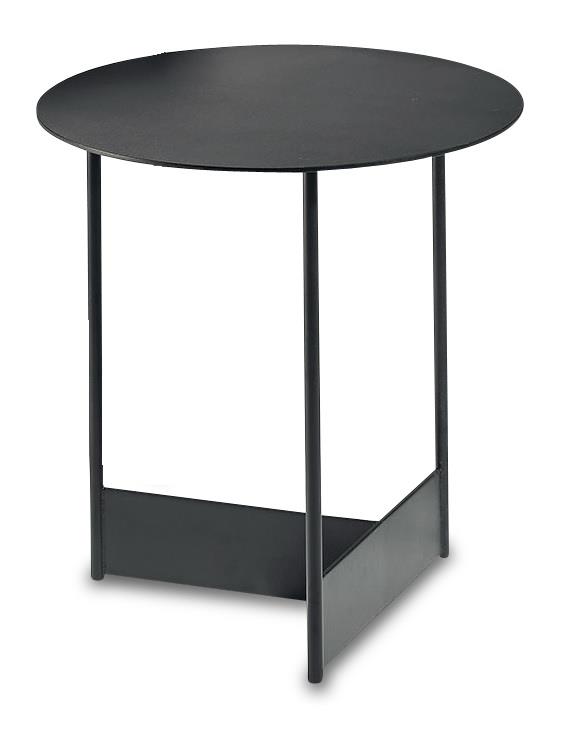 Hasse Möbel Collection Beistelltisch Ø ca. 38 cm, Höhe ca. 42 cm in Metall schwarz gepulvert/Metall schwarz gepulvert