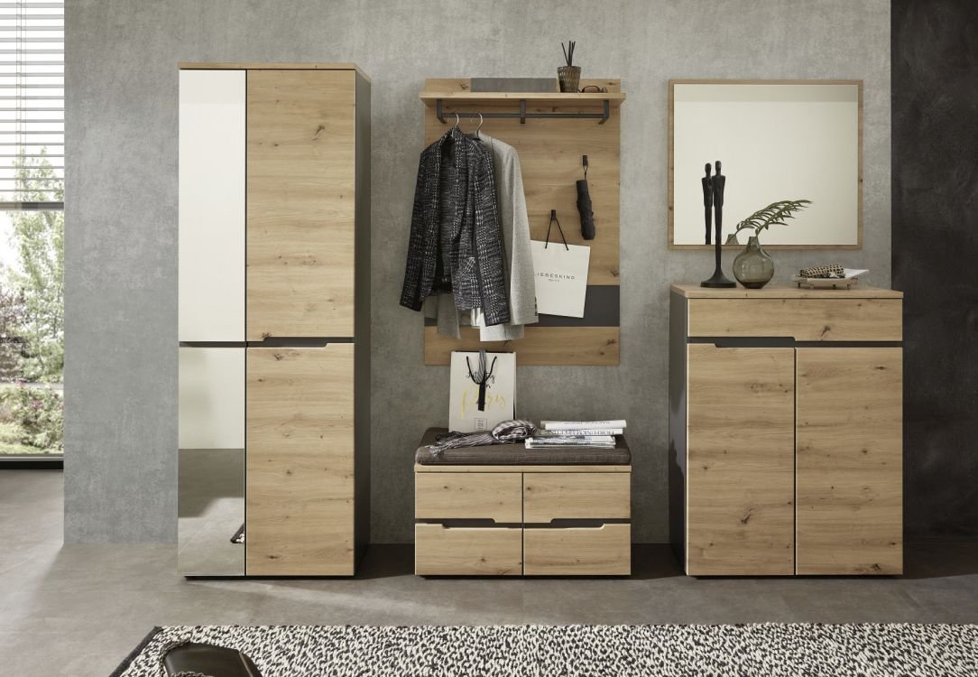 Innostyle Garderobenschrank Memphis in Artisan Eiche/graphit