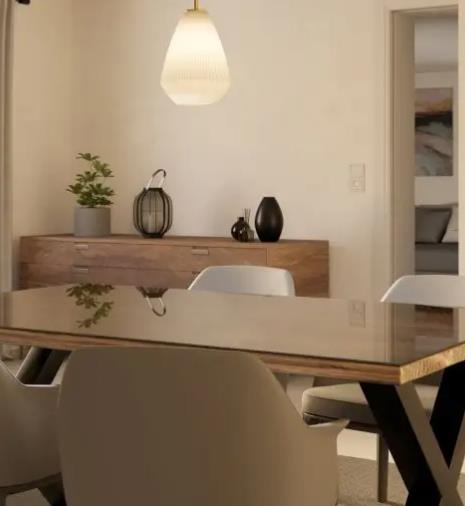 Eglo Leuchten Pendelleuchte CAPRAROLA in Stahl messing gebürstet, Tabelle, Tischplatte, Innenarchitektur, Esstisch, Pflanze