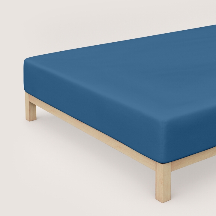 Schlafgut Pure Boxspring Spannbettlaken ca. 180x200-200x220cm in Farbe Blue Mid