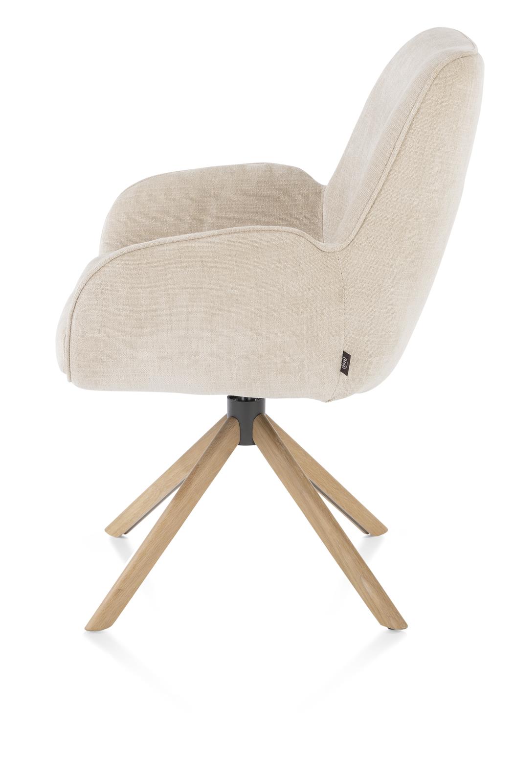 Henders & Hazel Armlehnstuhl RILEY ca. B62 H88 T65 cm in Stoff Cadiz creme