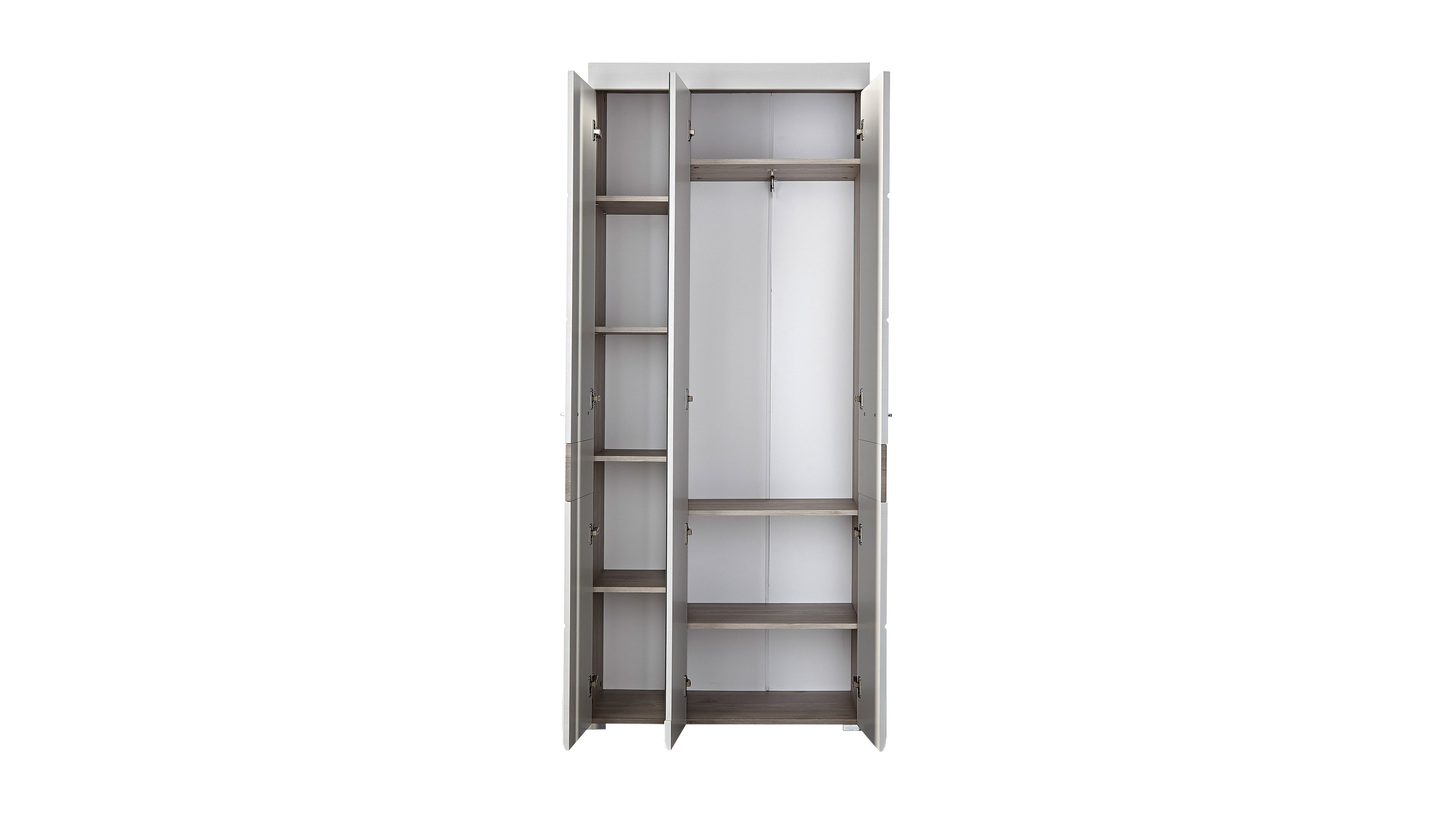 Innostyle Garderobenschrank FUNNY in Silbereiche/weiß MDF