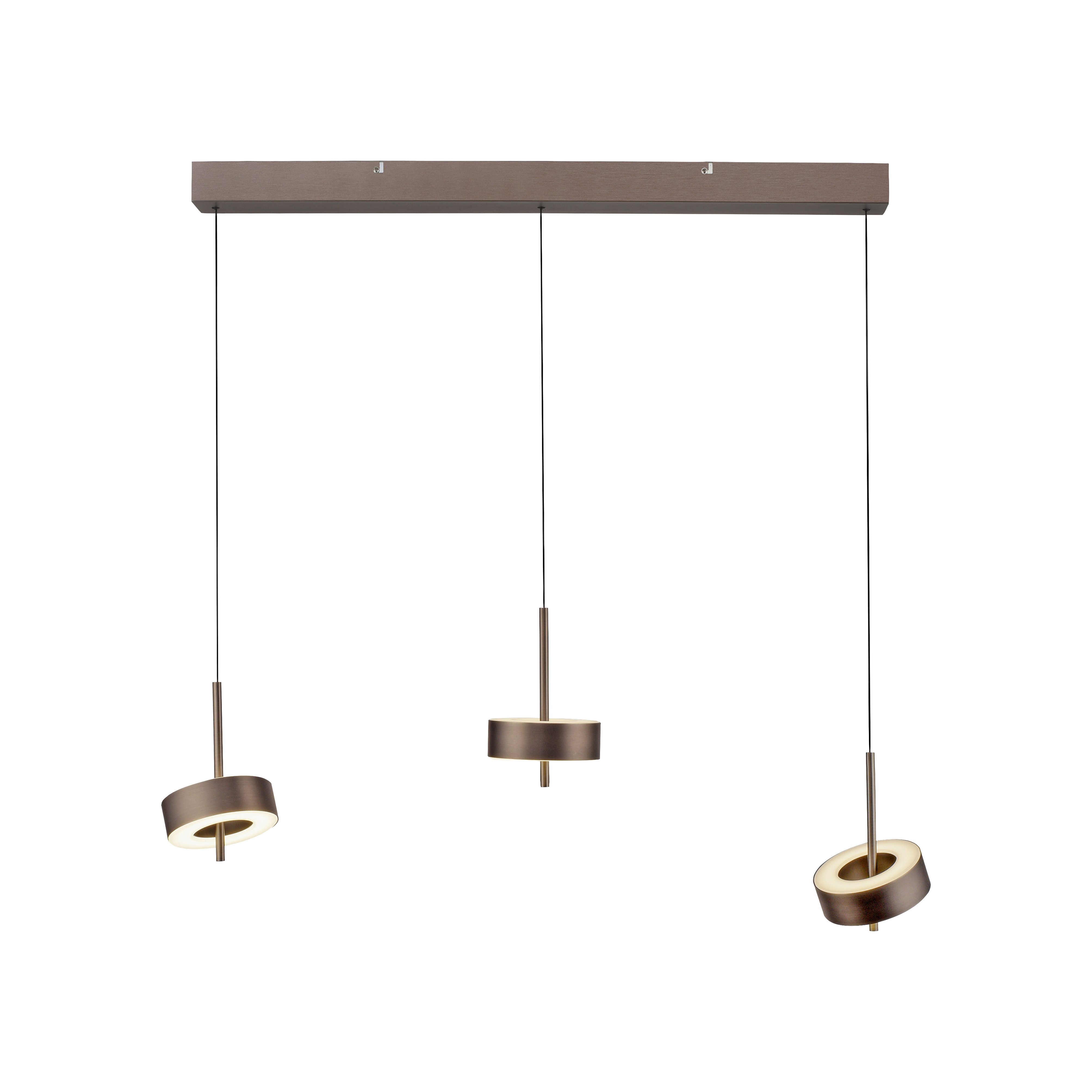 Paul Neuhaus LED-Pendelleuchte Q-ROTATE 3-flammig in Farbe dark-metal brown, Badezimmer, Drinnen, Zimmer, Duscharmatur, Lampe