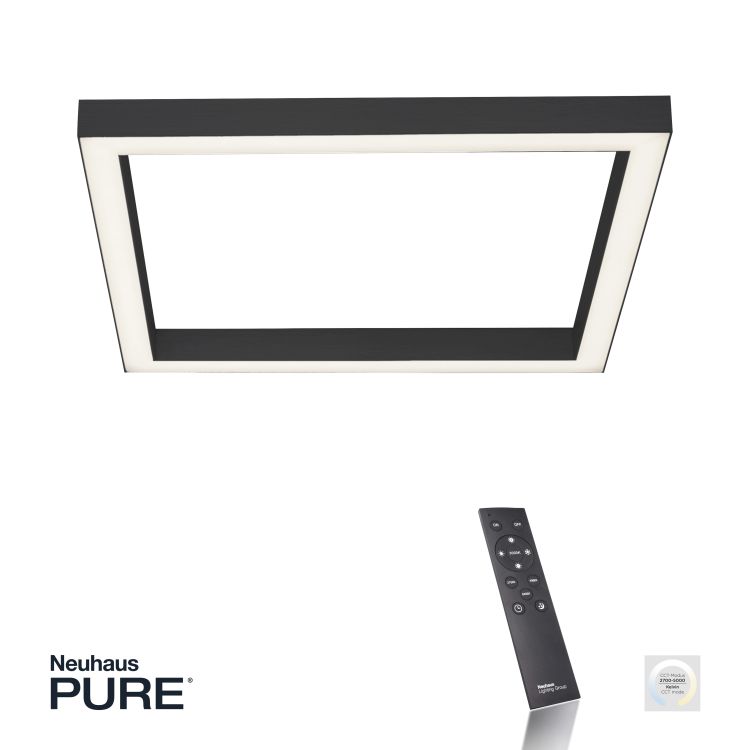 Paul Neuhaus LED-Deckenleuchte PURE LINES SQUARE 1-flammig in Farbe anthrazit, Elektronik, Bildschirm, Hardware, Überwachen, Fernsteuerung