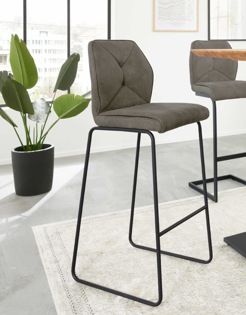 Interliving Barstuhl-2er-Set 5104 ca. 42x110x53cm in dunkelgrau Onyx, Moebel, Stuhl, Pflanze